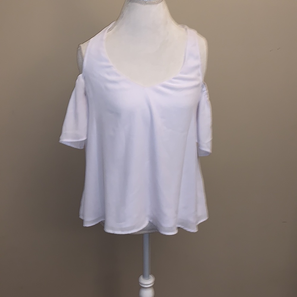 Show me your Mumu Hazel Ruffle Top in White Size Extra Small